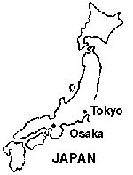 Japan map: click to see a detailed colour map of where we travel (31K)