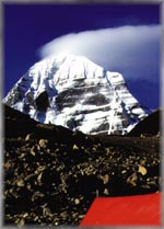 north face of Mt Kailas from Zultrul Phuk (33K)