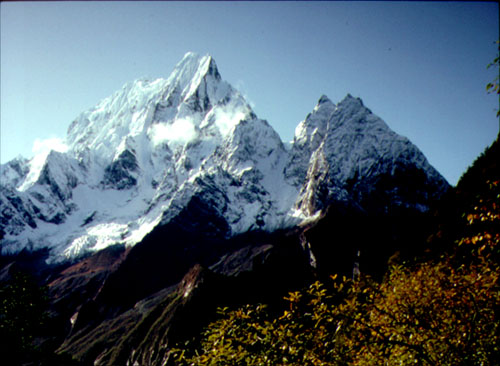 Mt Ganesh from Dumje:  Manaslu region