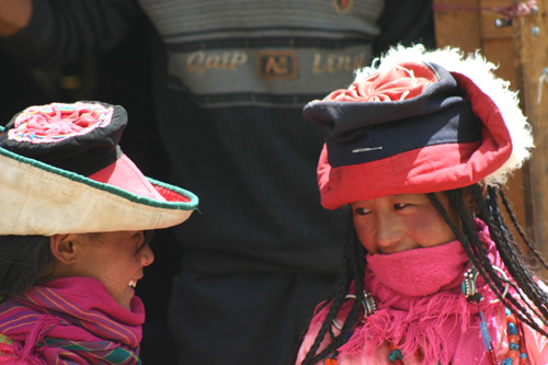 Tibetan girls, Upper Mustang, Nepal