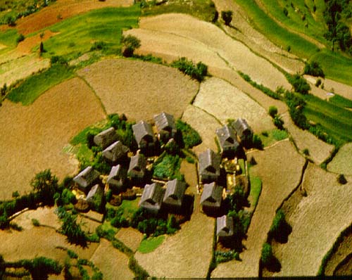 Nepalese village from above