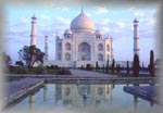 the Taj Mahal at dusk 